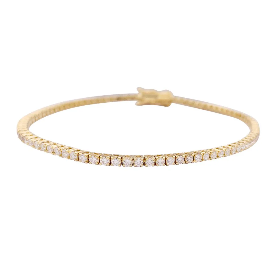 Bracelet Ligne tennis en or jaune et diamants