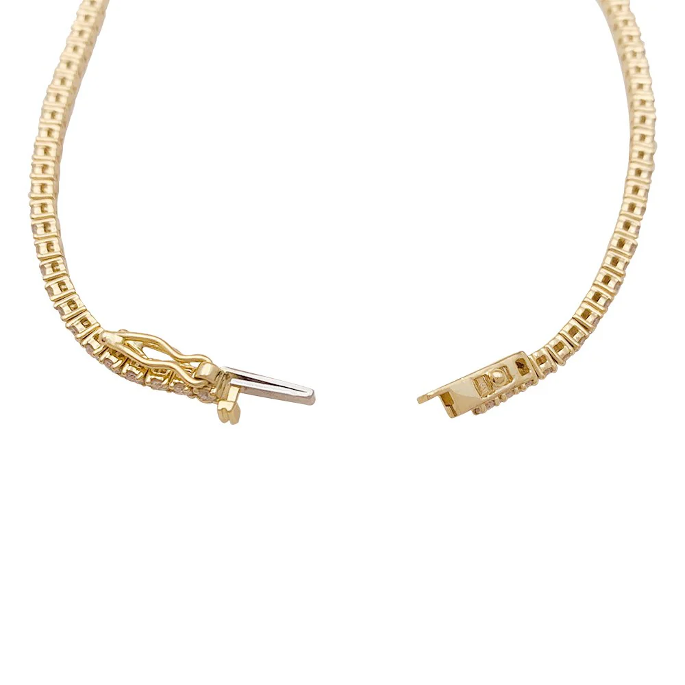 Bracelet Ligne tennis en or jaune et diamants - Image 3
