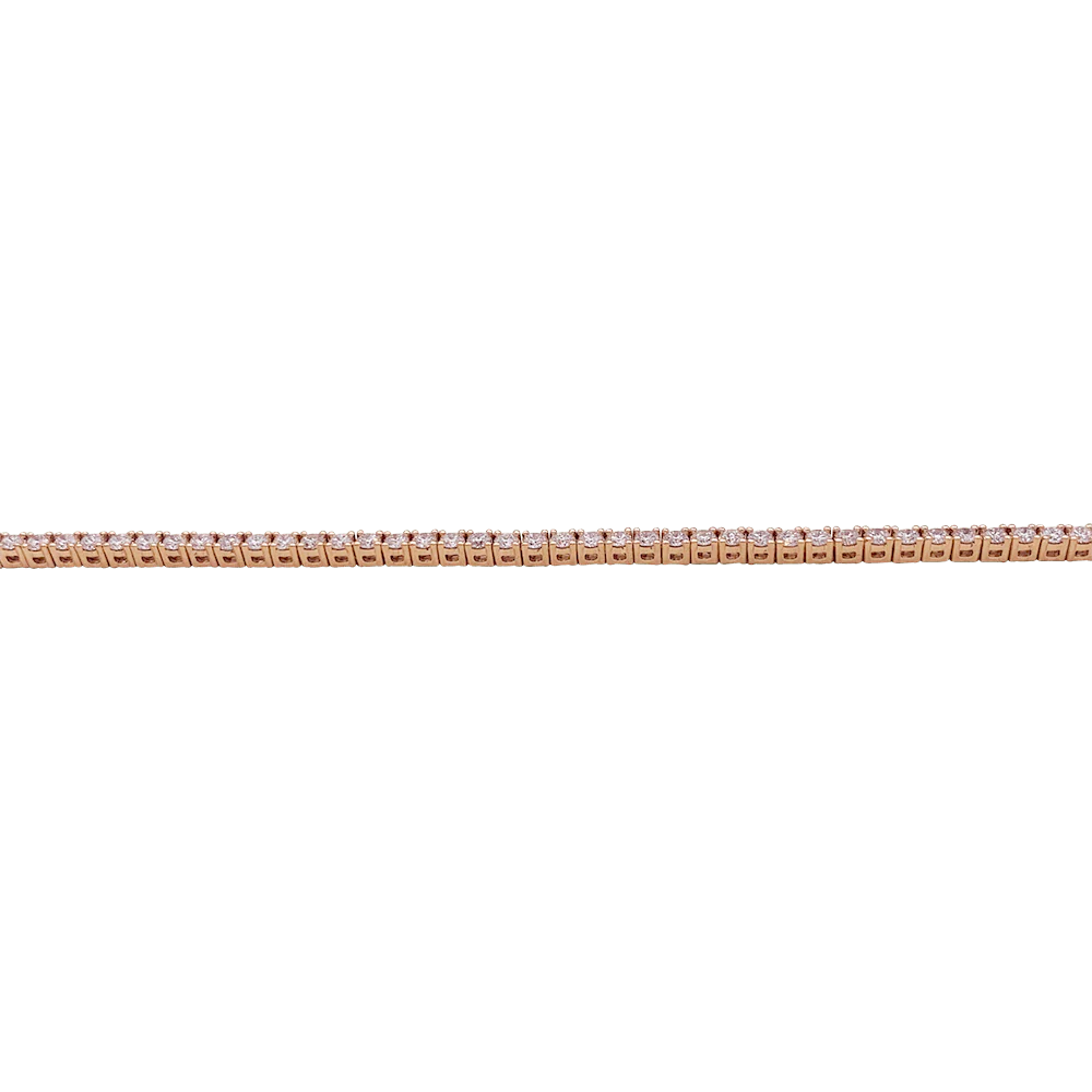 Bracelet ligne tennis en or rose, diamants. - Image 5