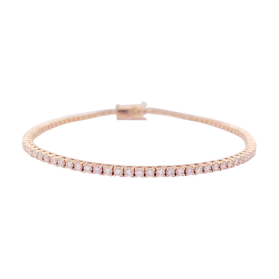 Bracelet Ligne en or rose et diamants