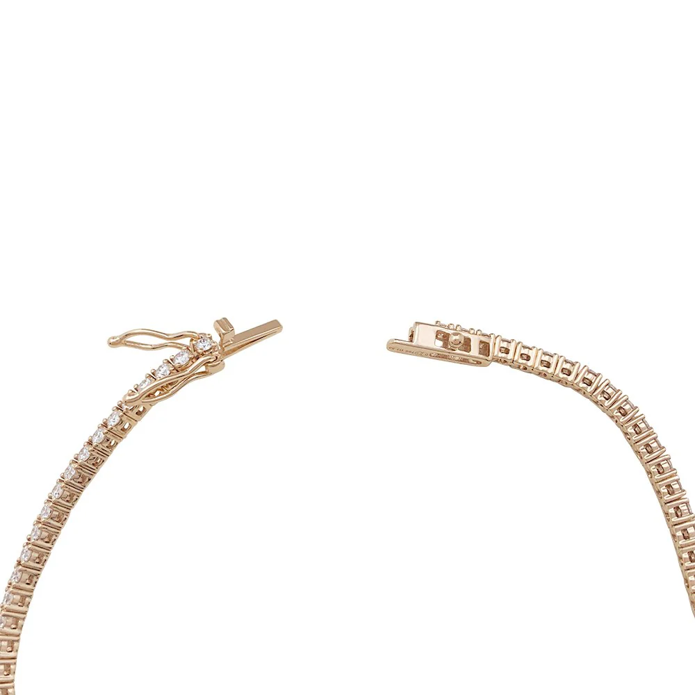 Bracelet Ligne en or rose et diamants - Image 4