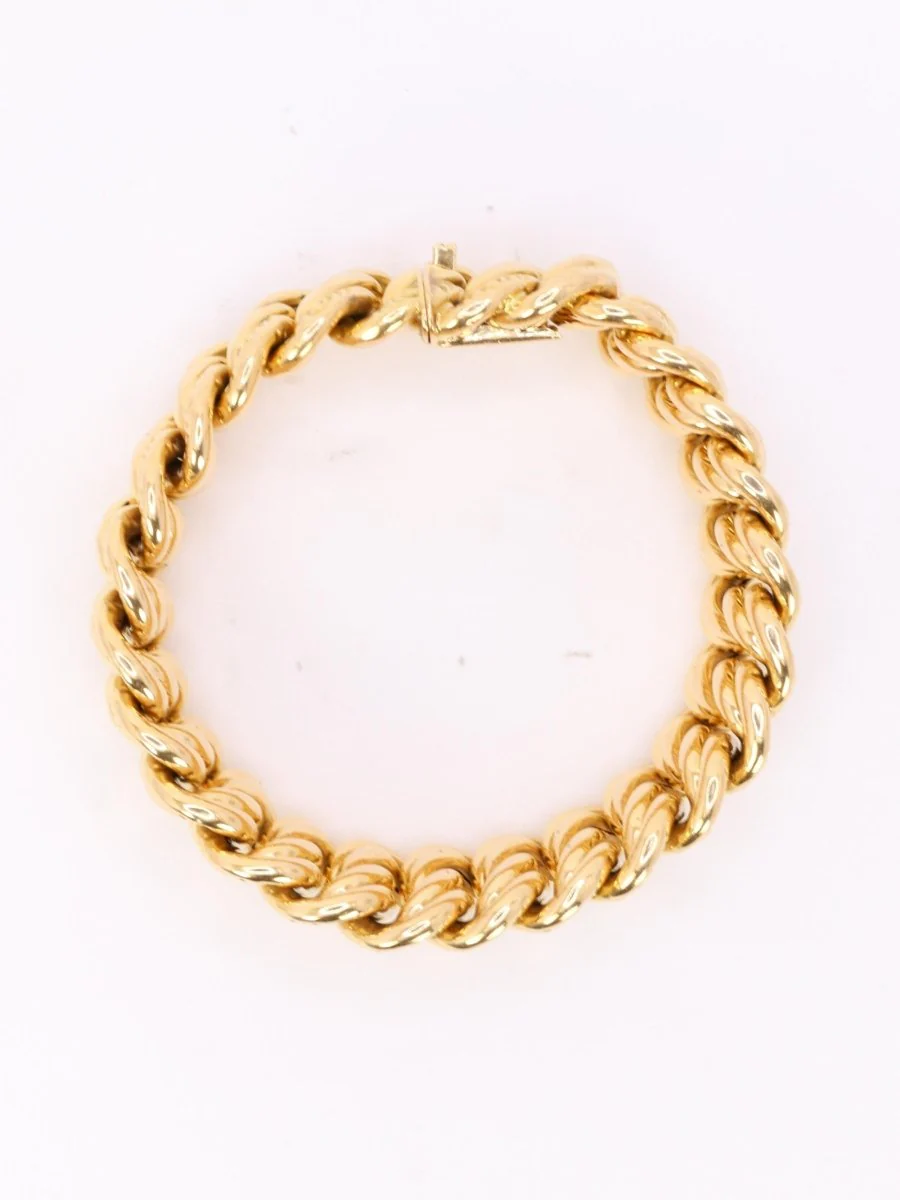 Bracelet maille américaine or jaune 2 cm - Image 10