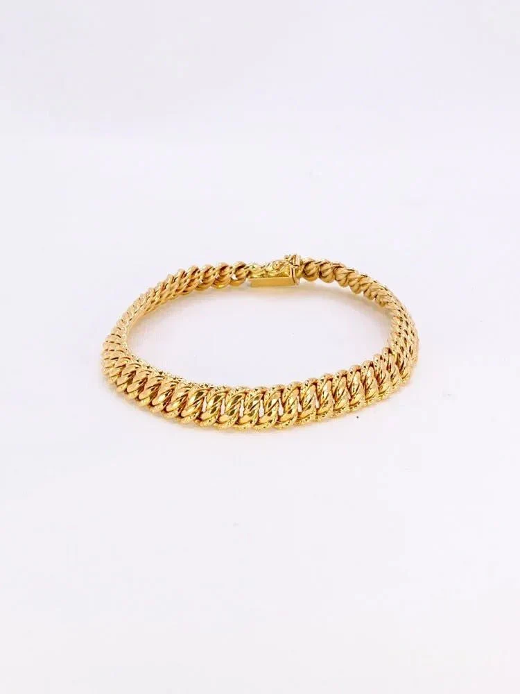Bracelet maille américaine or jaune 0.8 cm