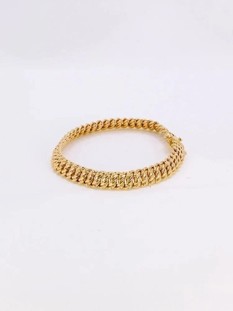 Bracelet maille américaine or jaune 0.8 cm - Image 3