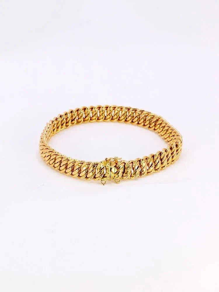 Bracelet maille américaine or jaune 0.8 cm - Image 4