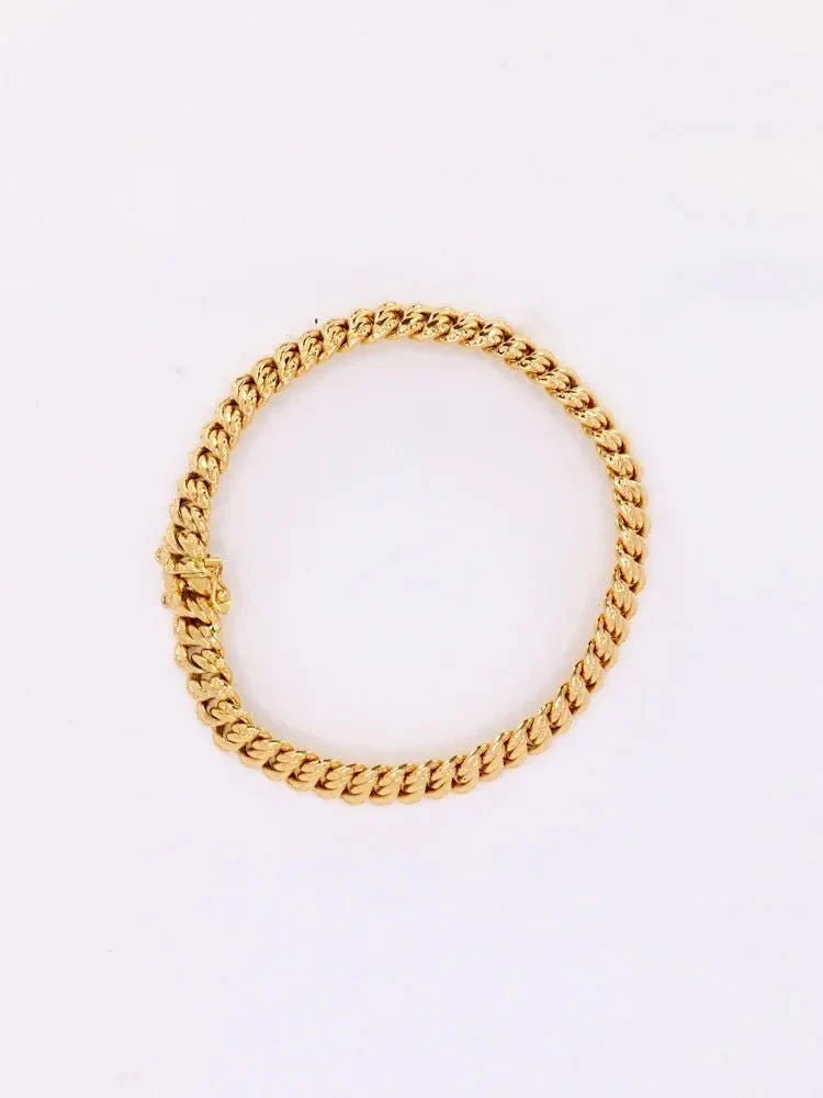 Bracelet maille américaine or jaune 0.8 cm - Image 5