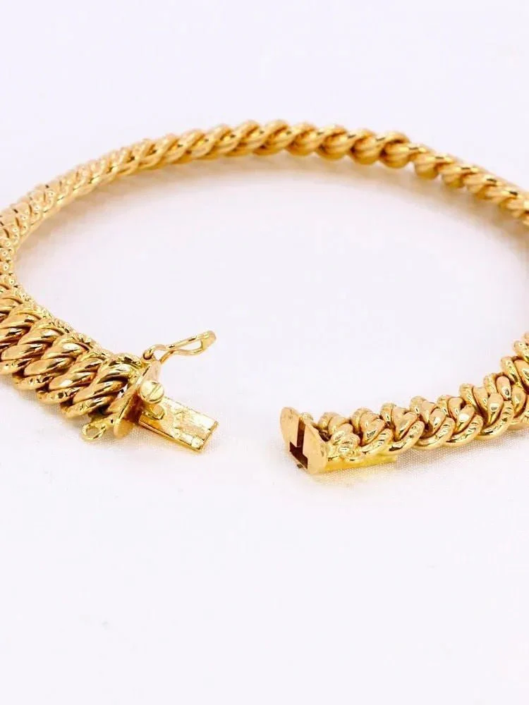 Bracelet maille américaine or jaune 0.8 cm - Image 6