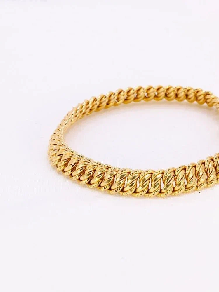 Bracelet maille américaine or jaune 0.8 cm - Image 7
