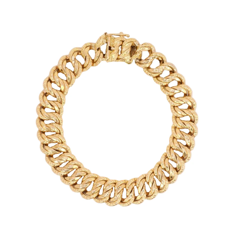 Bracelet maille américaine or jaune 1,2 cm