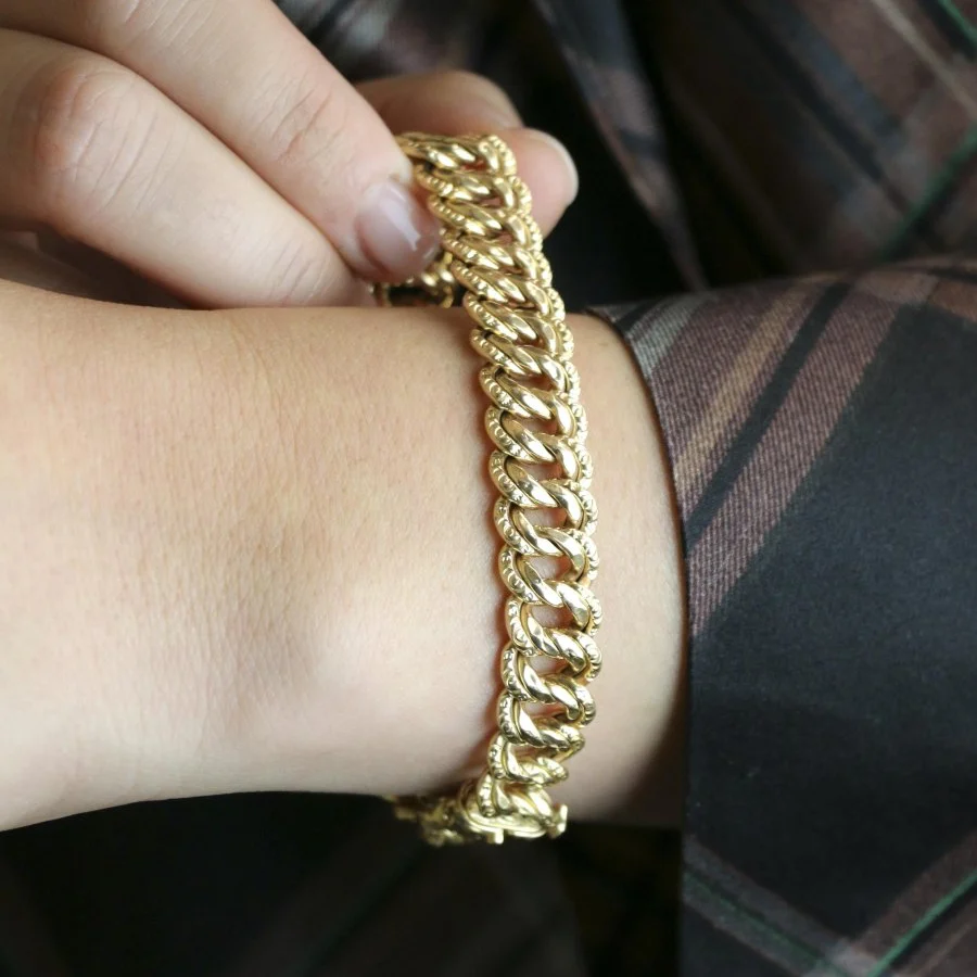 Bracelet maille américaine or jaune 1,2 cm - Image 2