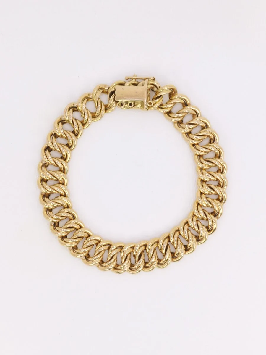 Bracelet maille américaine or jaune 1,2 cm - Image 3