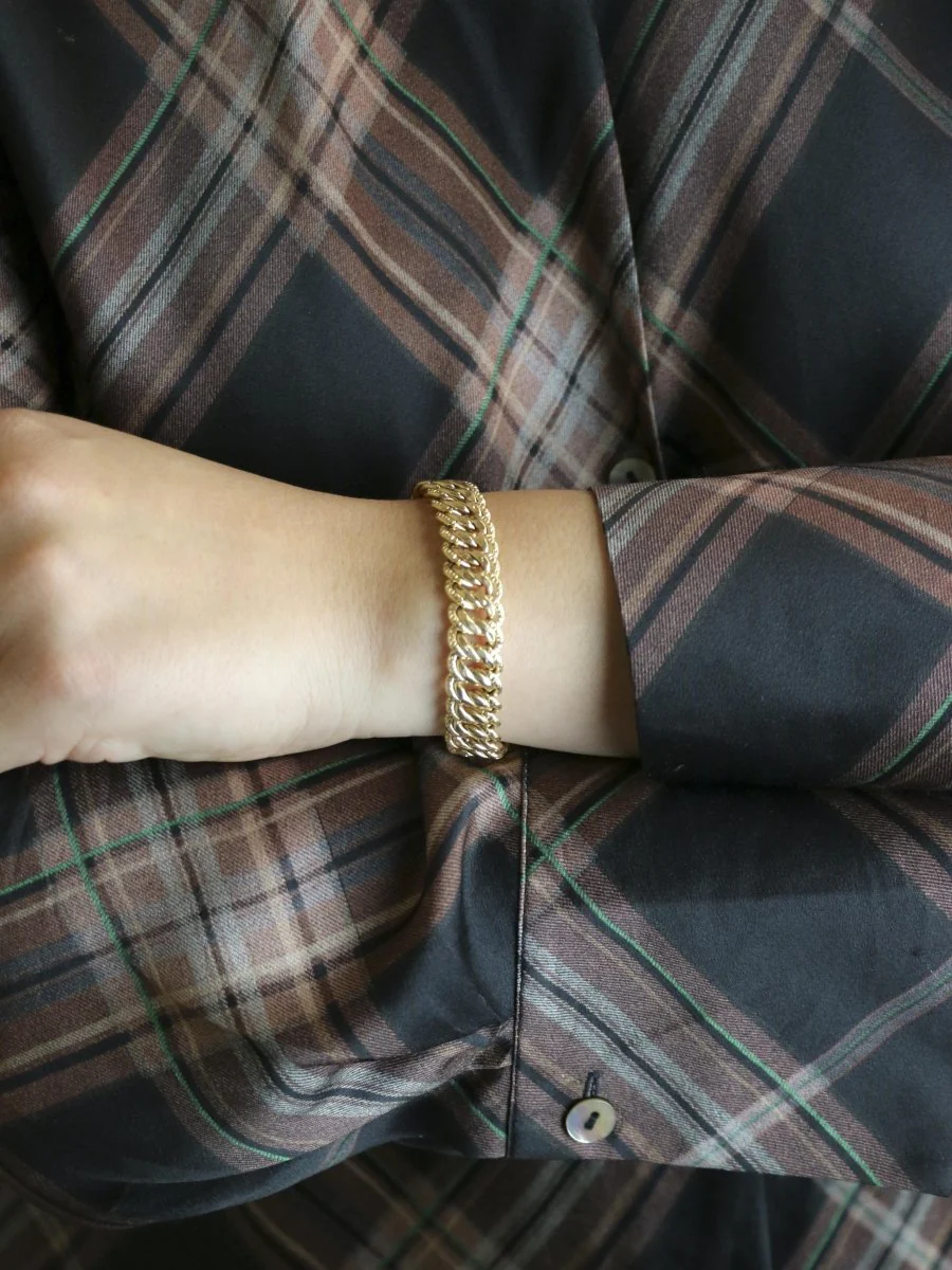 Bracelet maille américaine or jaune 1,2 cm - Image 9