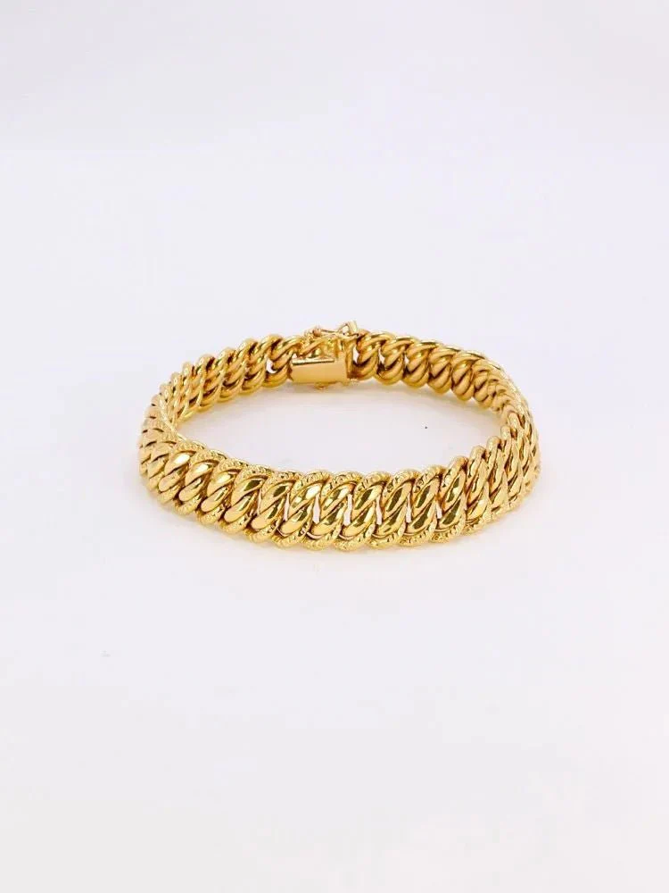 Bracelet maille américaine or jaune 1.3 cm