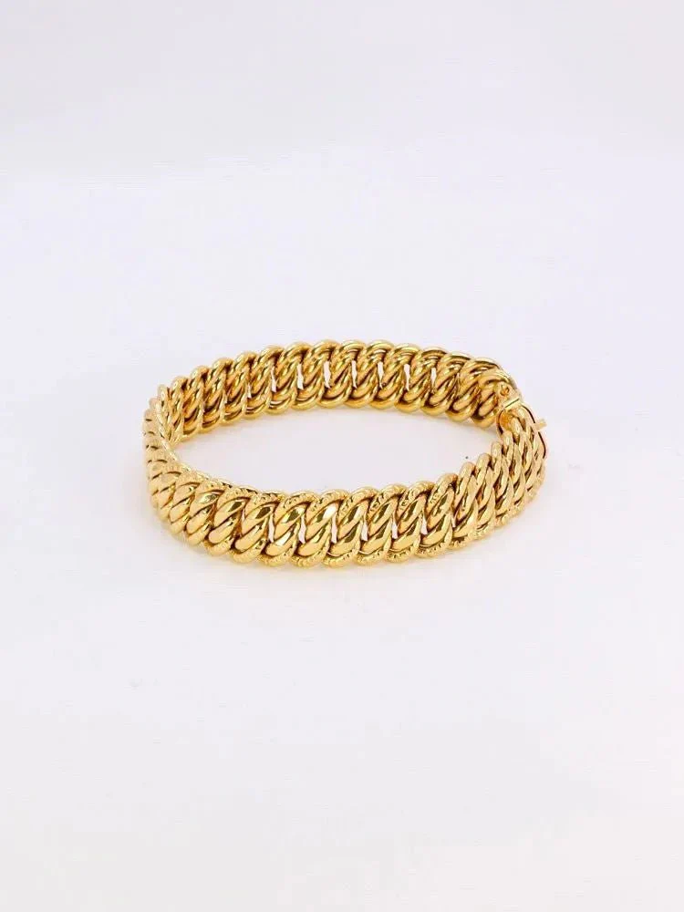 Bracelet maille américaine or jaune 1.3 cm - Image 4