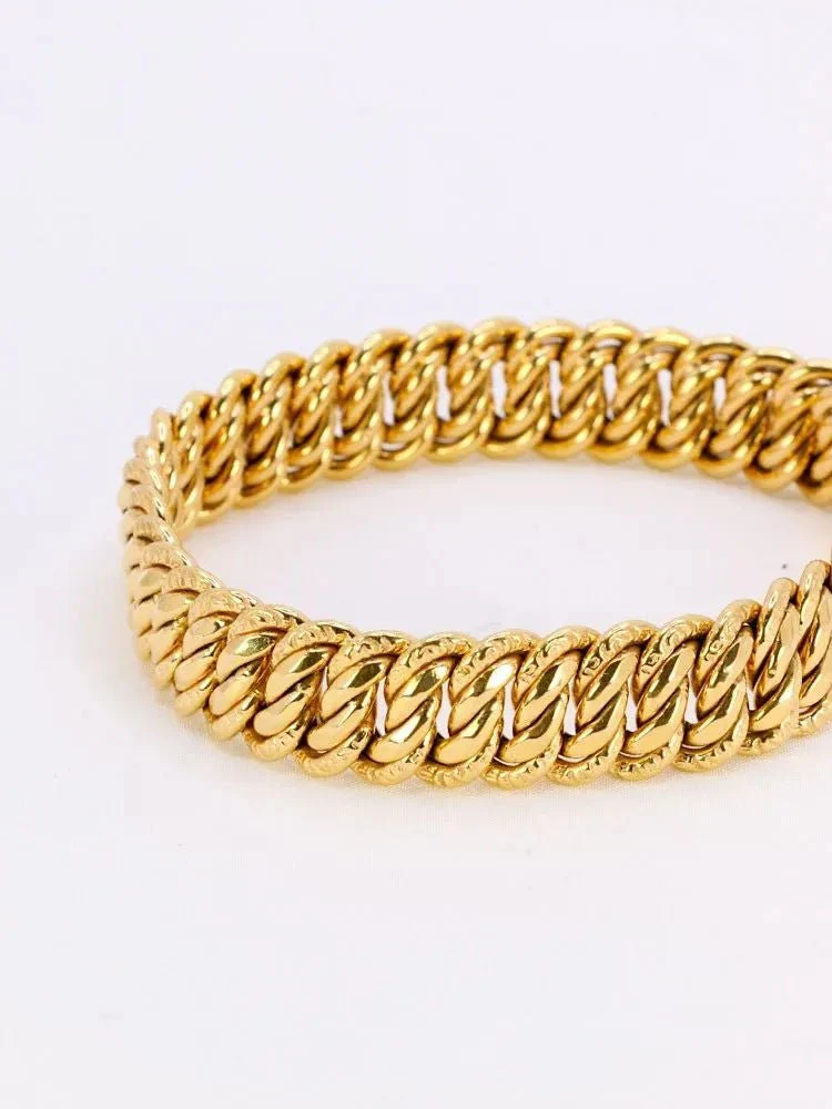 Bracelet maille américaine or jaune 1.3 cm - Image 5
