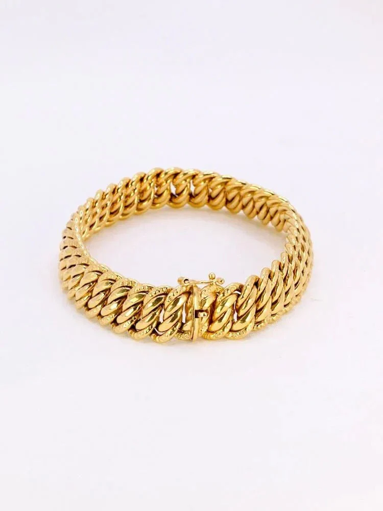 Bracelet maille américaine or jaune 1.3 cm - Image 6