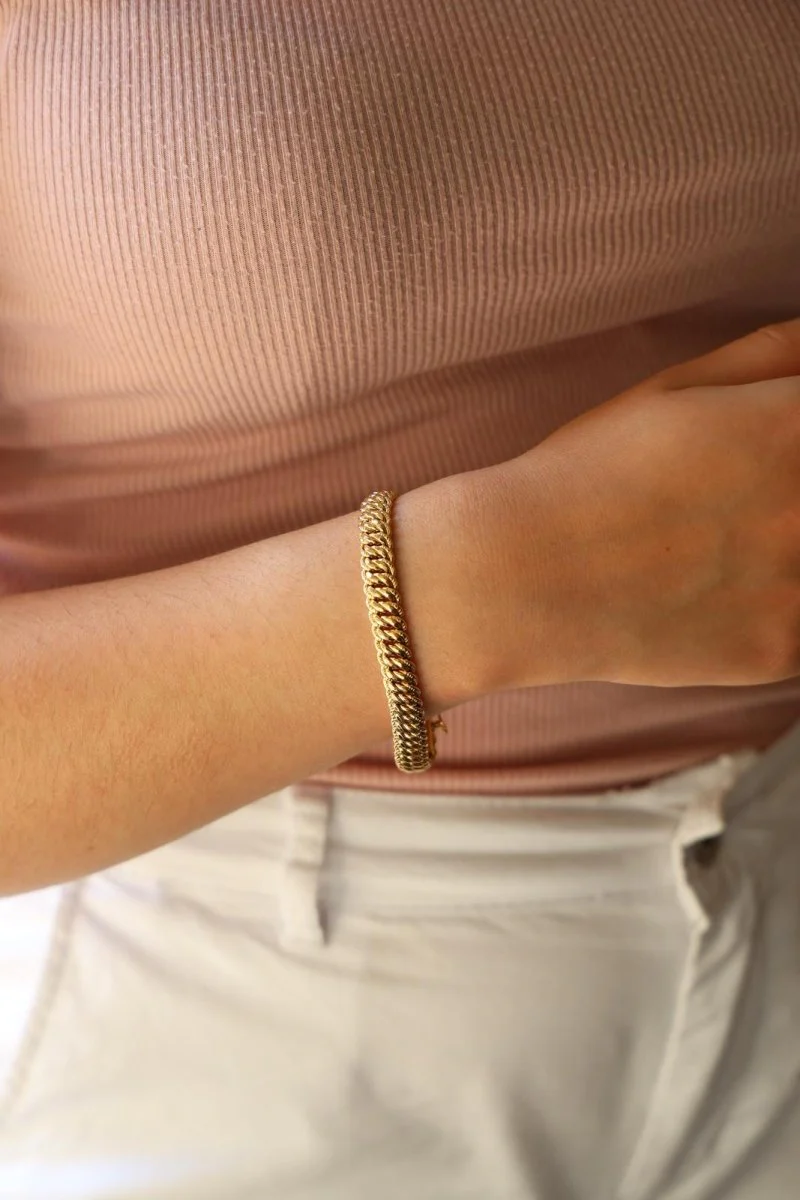 Bracelet Maille américaine en or jaune - Image 7