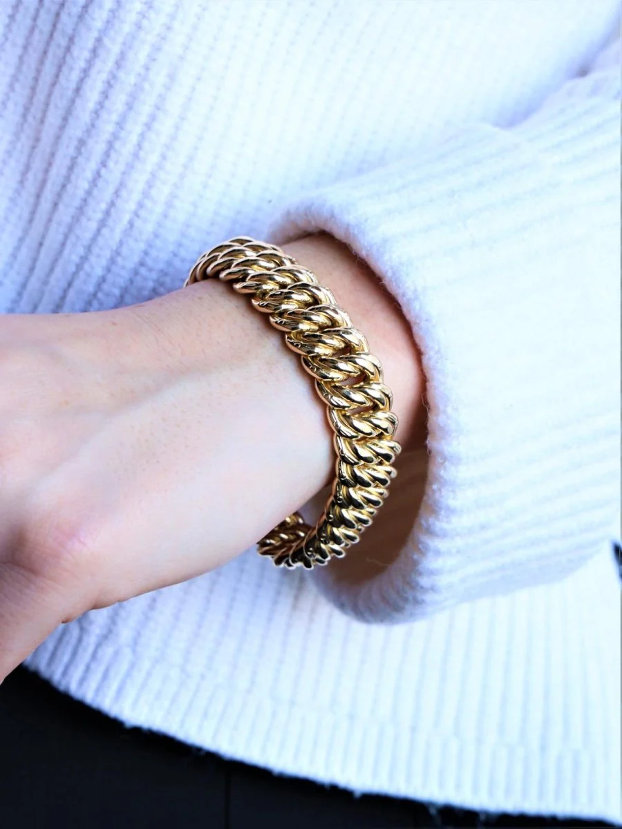 Bracelet Maille américaine en or jaune - Image 3
