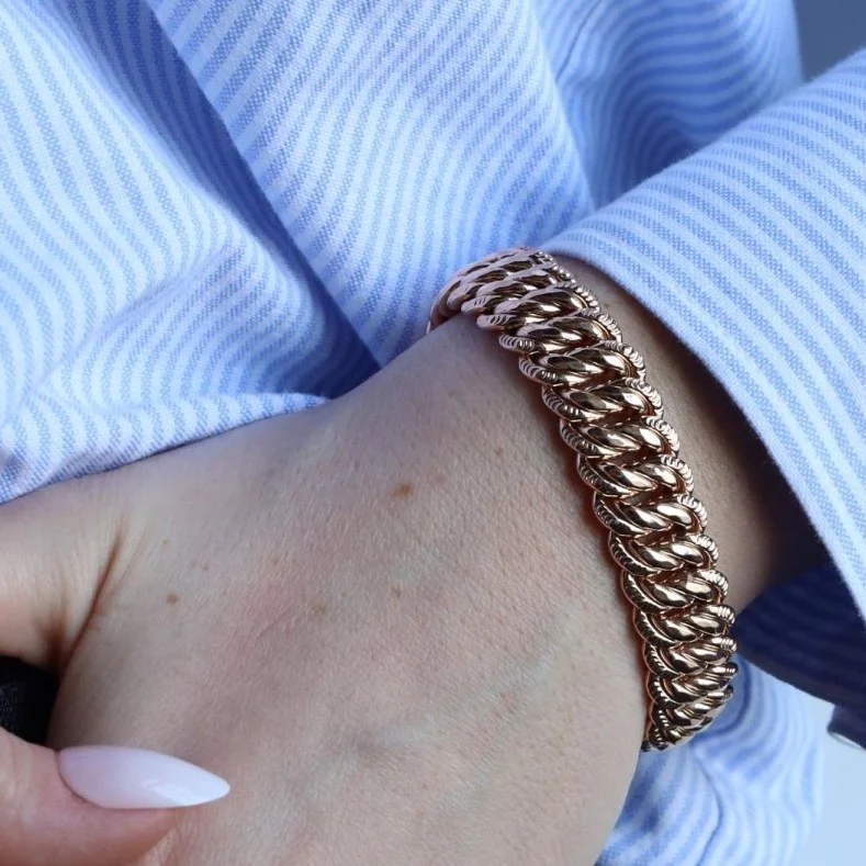 Bracelet Maille américaine en or jaune - Image 2