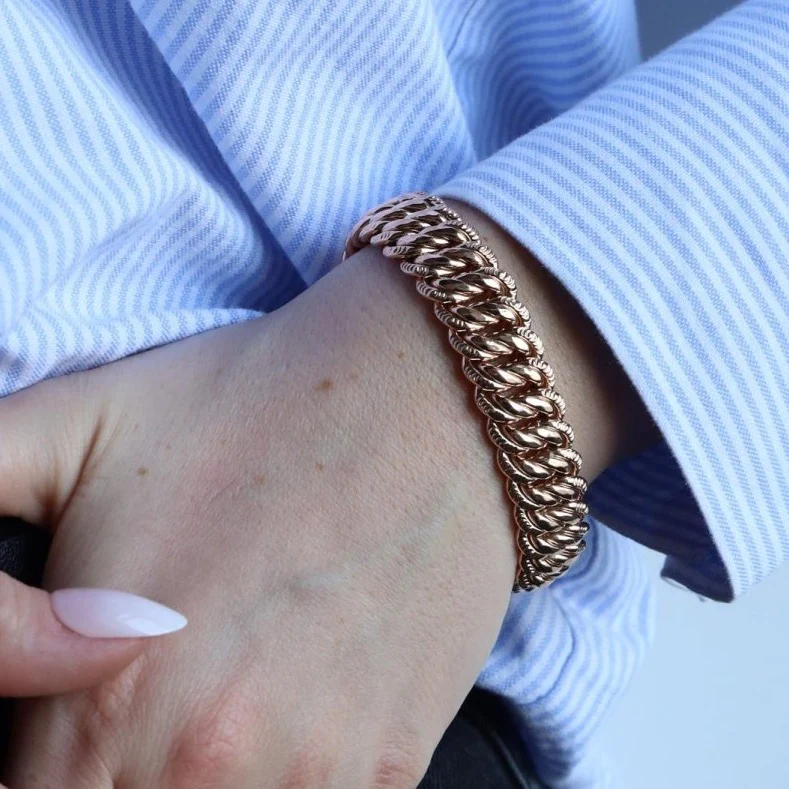 Bracelet Maille américaine en or jaune - Image 2