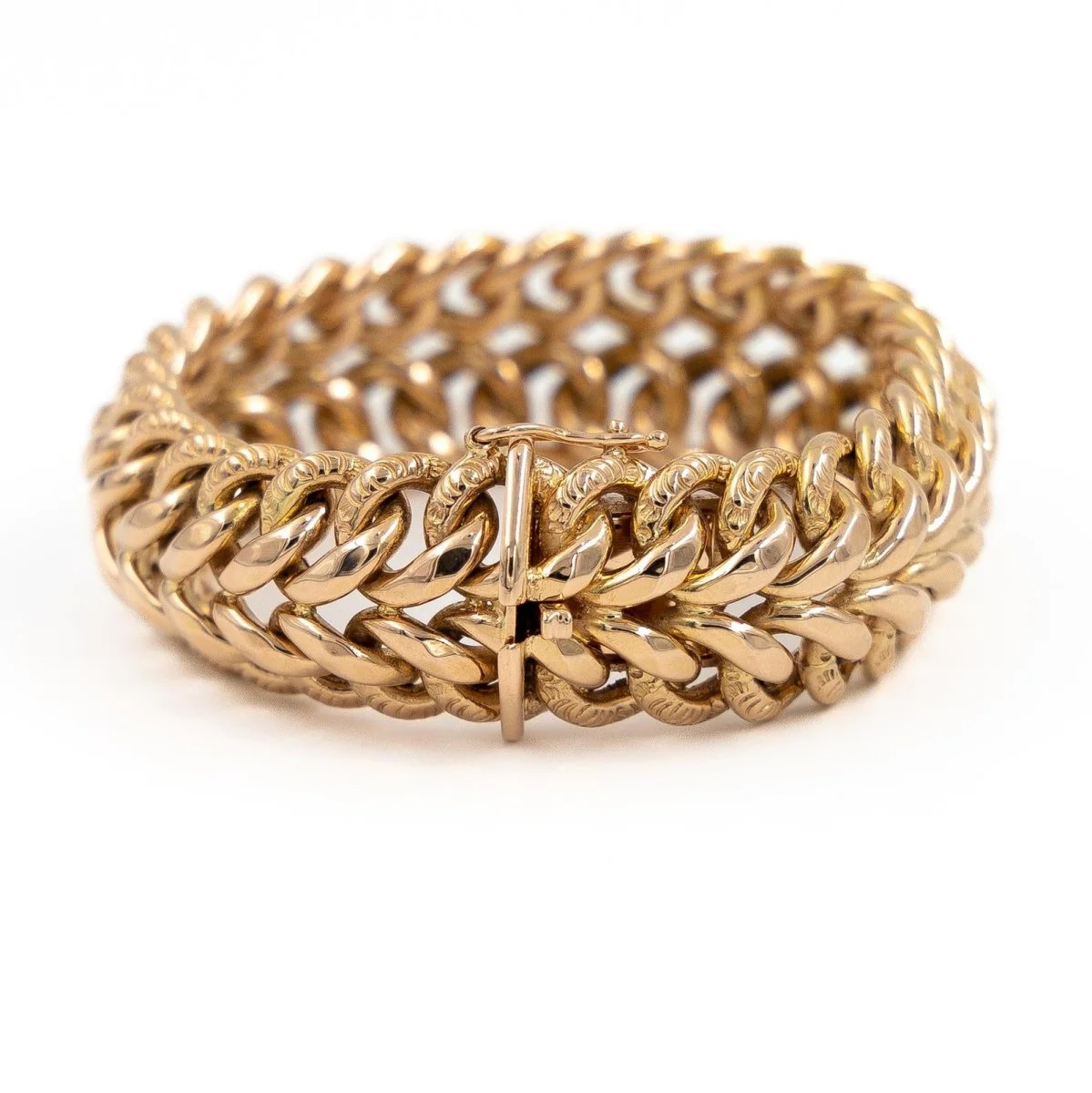 Bracelet Maille 2 rangs en or rose - Image 3