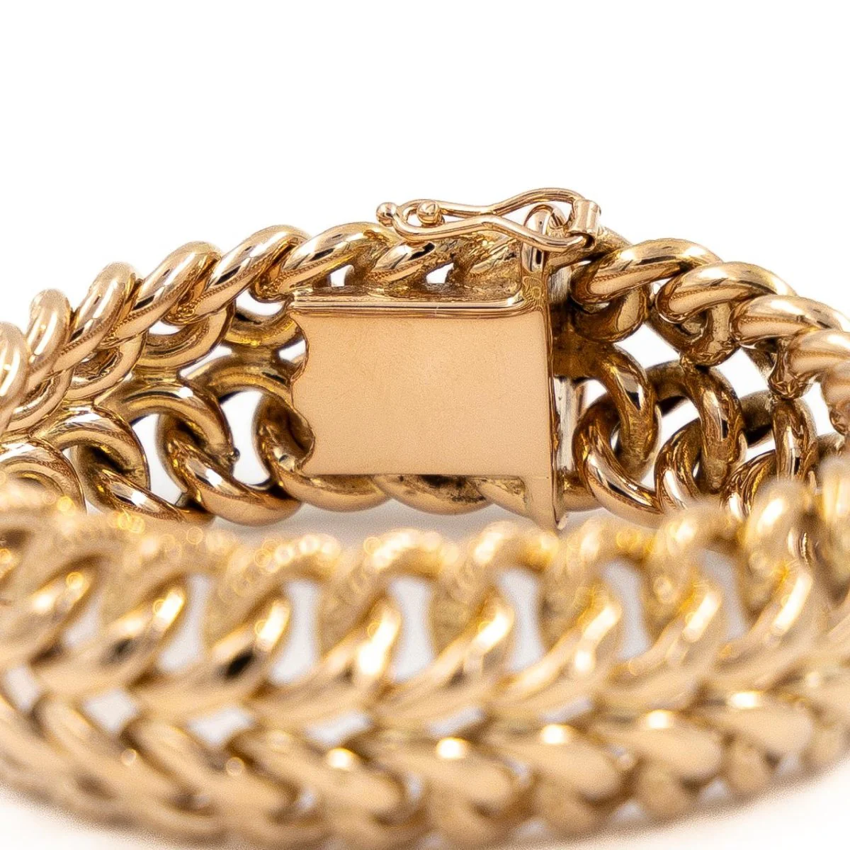 Bracelet Maille 2 rangs en or rose - Image 4