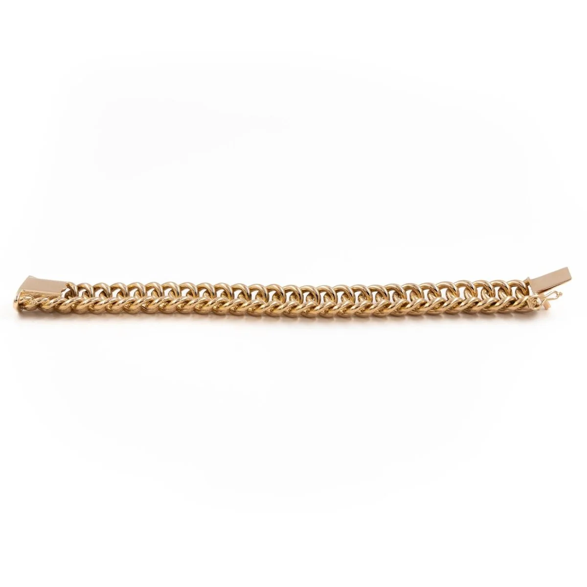 Bracelet Maille 2 rangs en or rose - Image 7