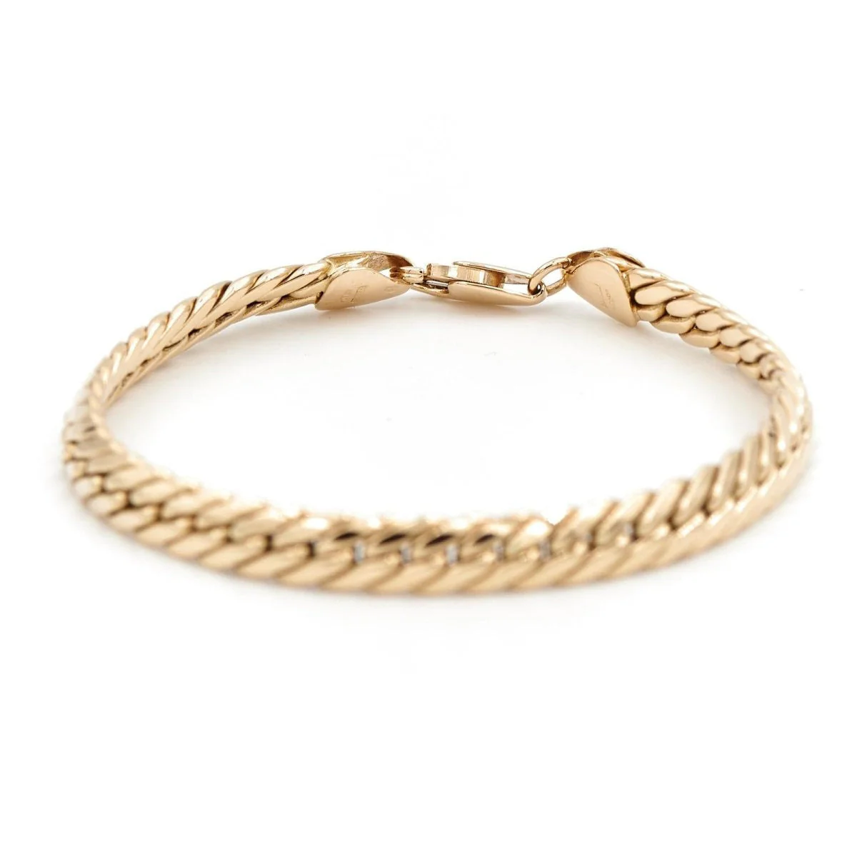 Bracelet Gourmette maille anglaise en or jaune - Image 4