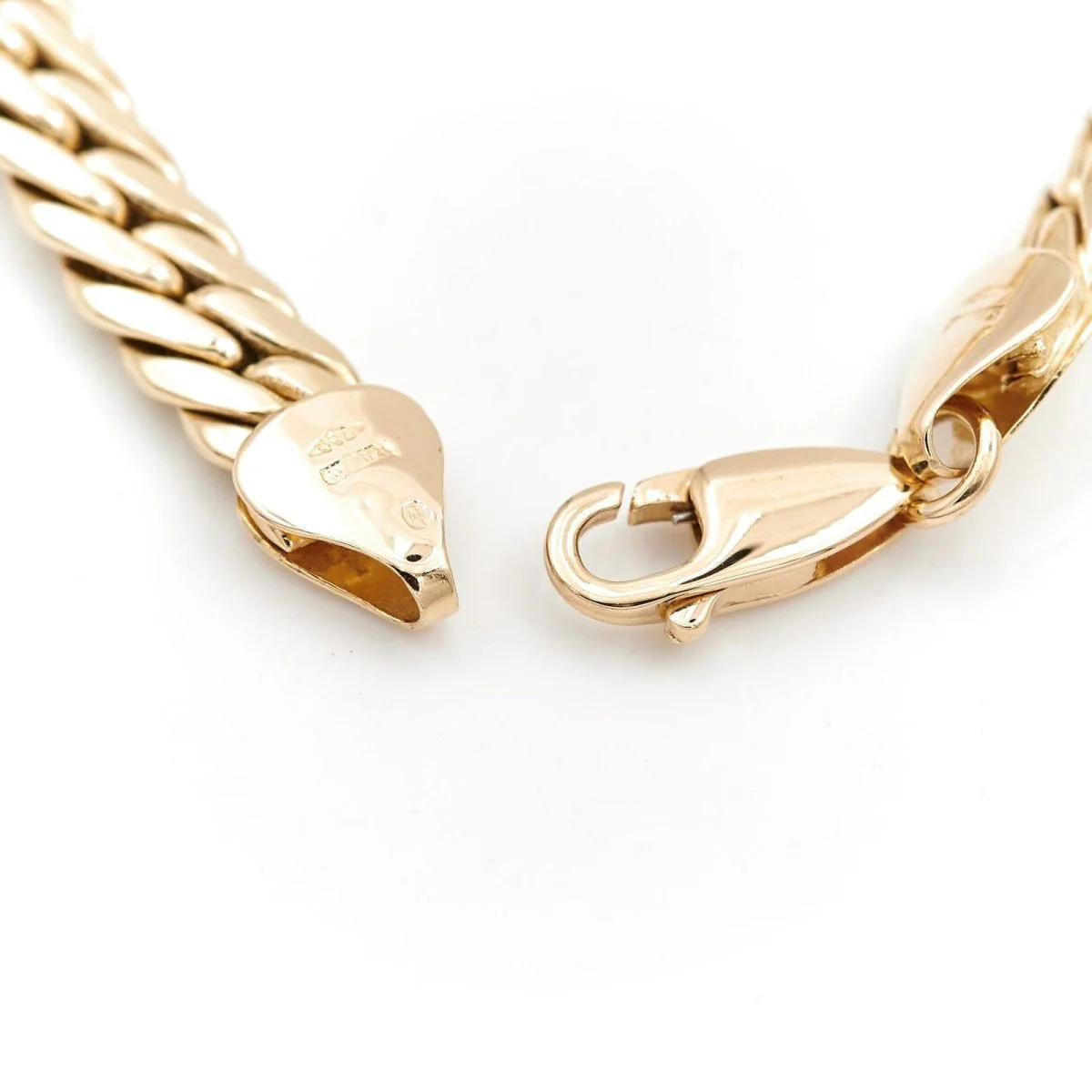 Bracelet Gourmette maille anglaise en or jaune - Image 7