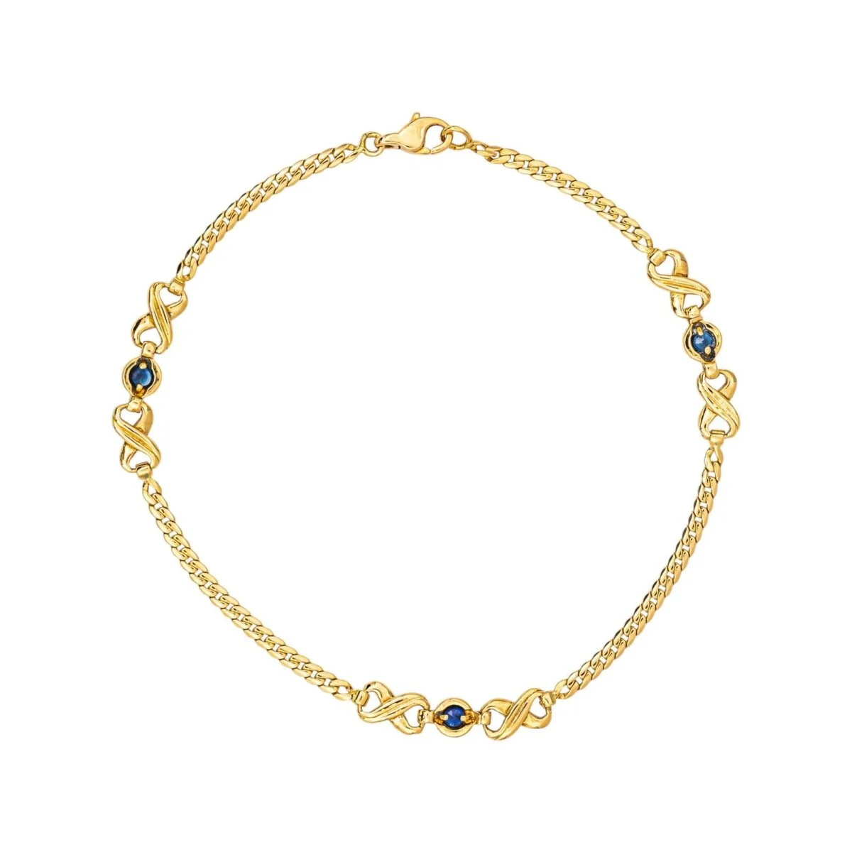 Bracelet Maille en or jaune et saphirs - Image 5