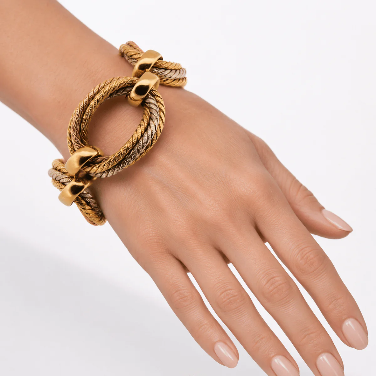 Bracelet Maille CARLO WEINGRILL en or blanc, or jaune et or rose - Image 2