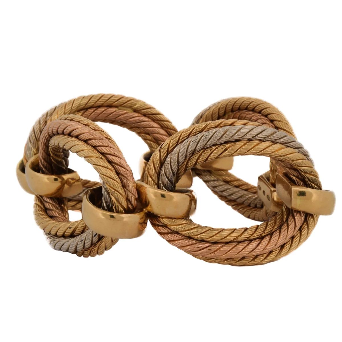 Bracelet Maille CARLO WEINGRILL en or blanc, or jaune et or rose - Image 3