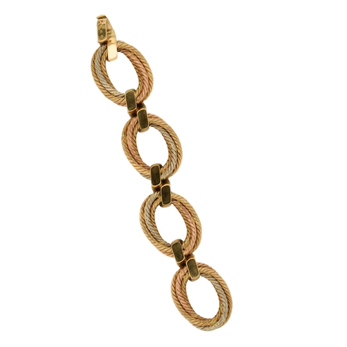 Bracelet Maille CARLO WEINGRILL en or blanc, or jaune et or rose - Image 5