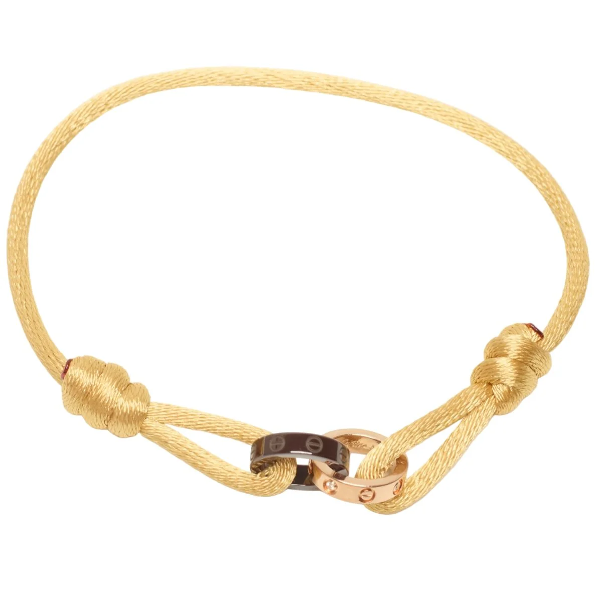 Bracelet Maille CARTIER "Love" en or rose, céramique et diamants - Image 2