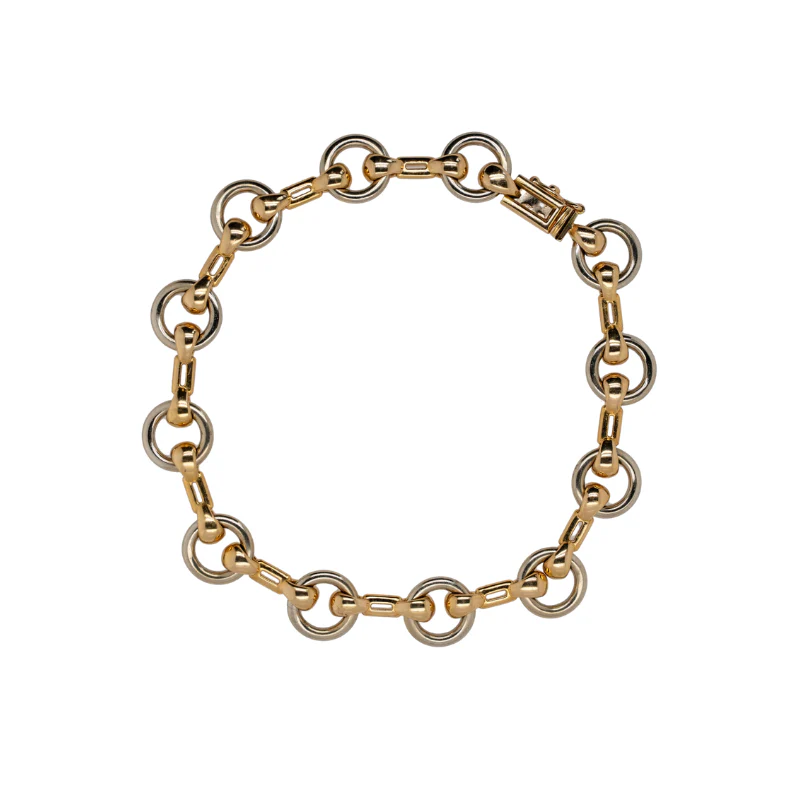 Bracelet Maille CARTIER "Nouveau JCC" en or jaune et or blanc