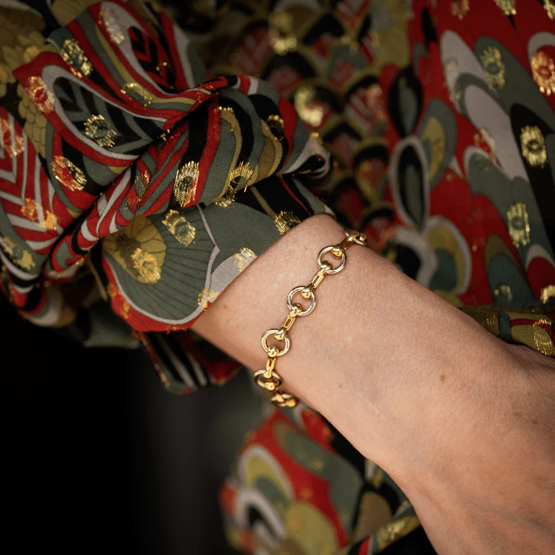 Bracelet Maille CARTIER "Nouveau JCC" en or jaune et or blanc - Image 6