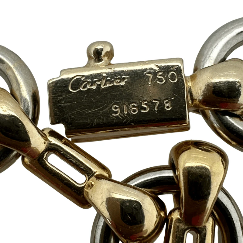 Bracelet Maille CARTIER "Nouveau JCC" en or jaune et or blanc - Image 7