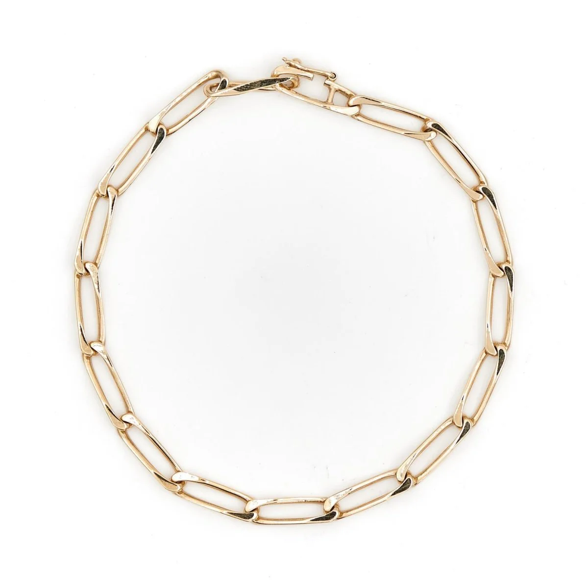 Bracelet Gourmette maille cheval en or jaune - Image 2