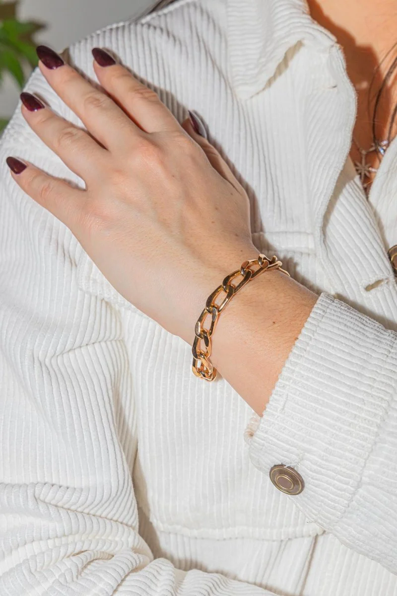 Bracelet Maille cheval Or rose - Image 2