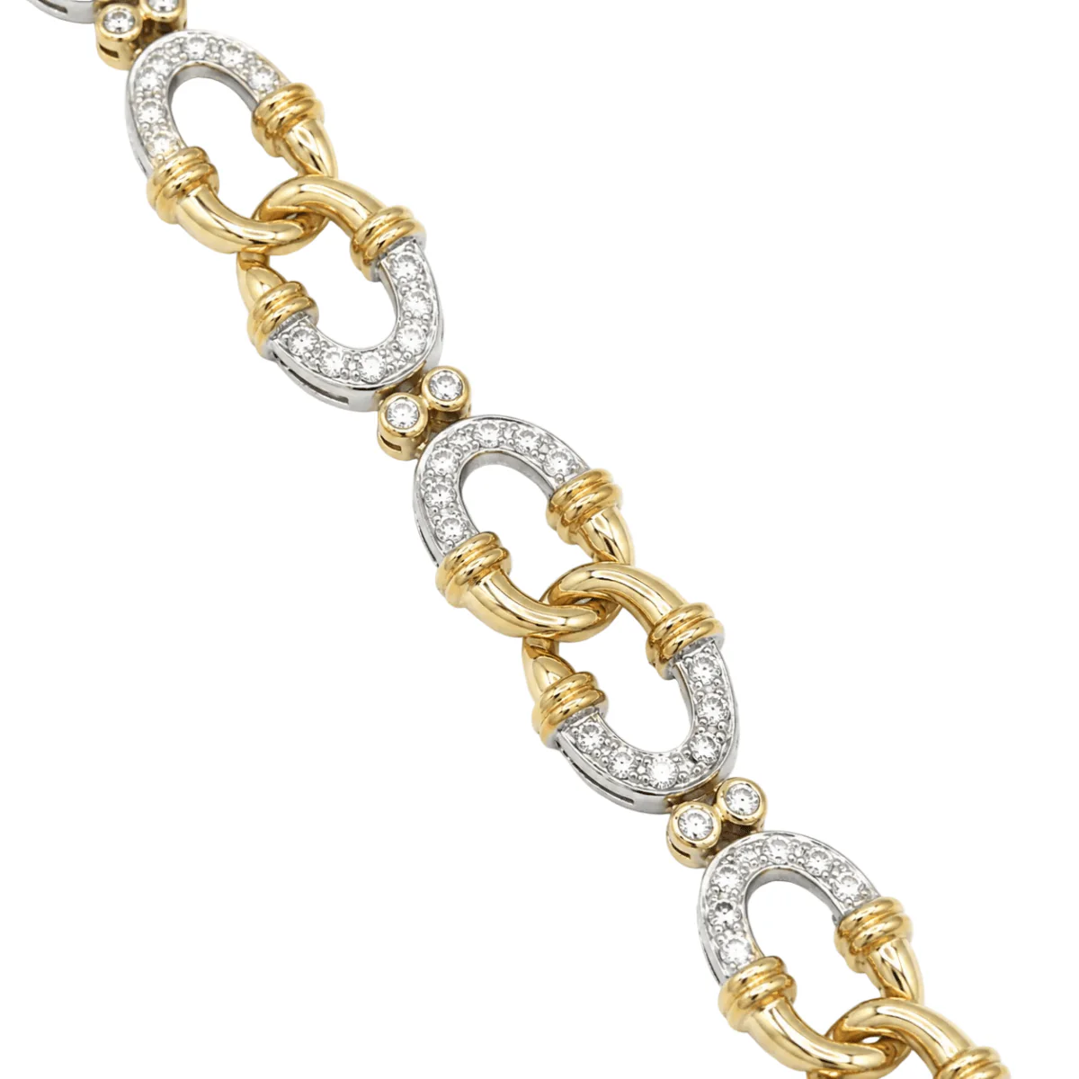 Bracelet Maille en or blanc, or jaune et diamants - Image 3