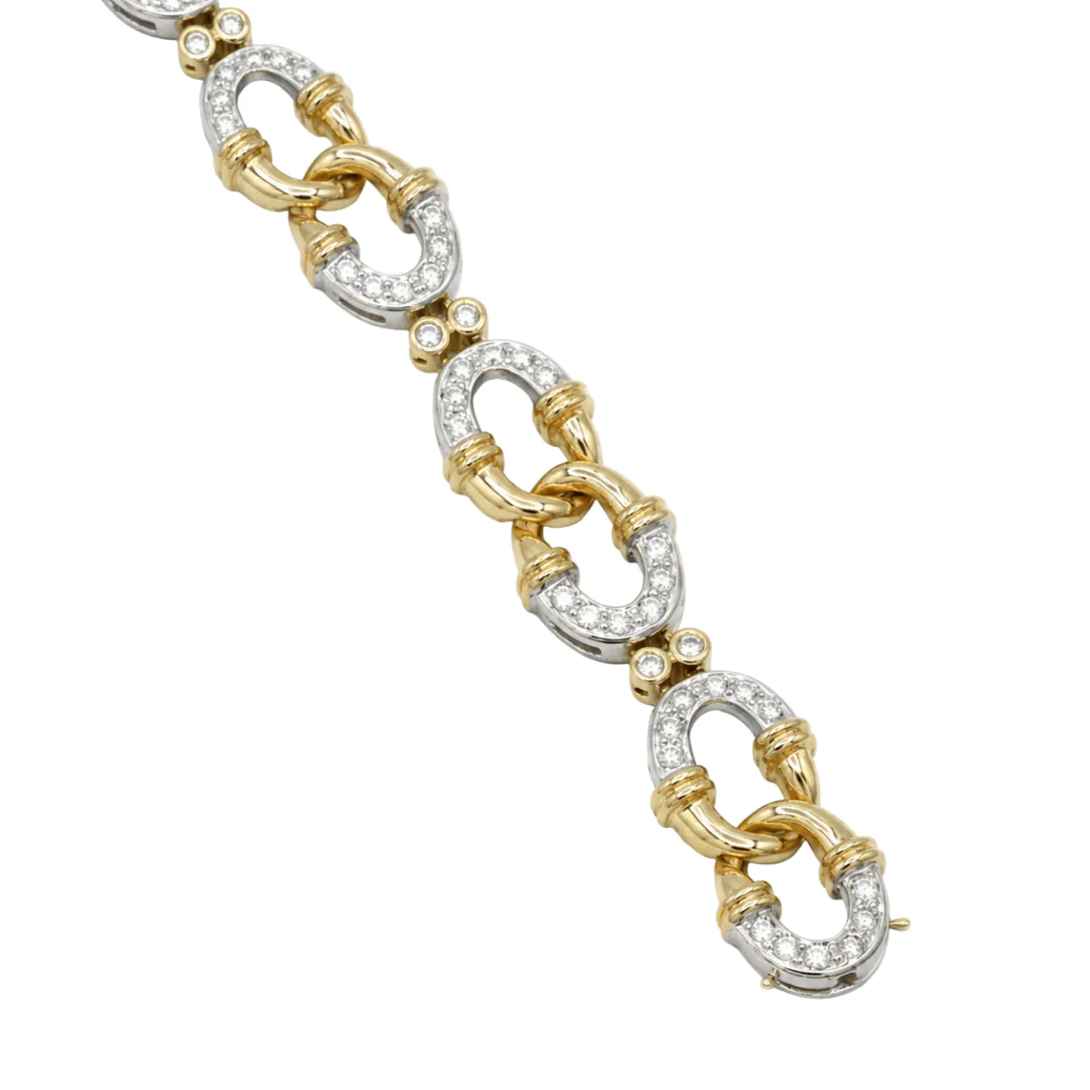 Bracelet Maille en or blanc, or jaune et diamants - Image 4