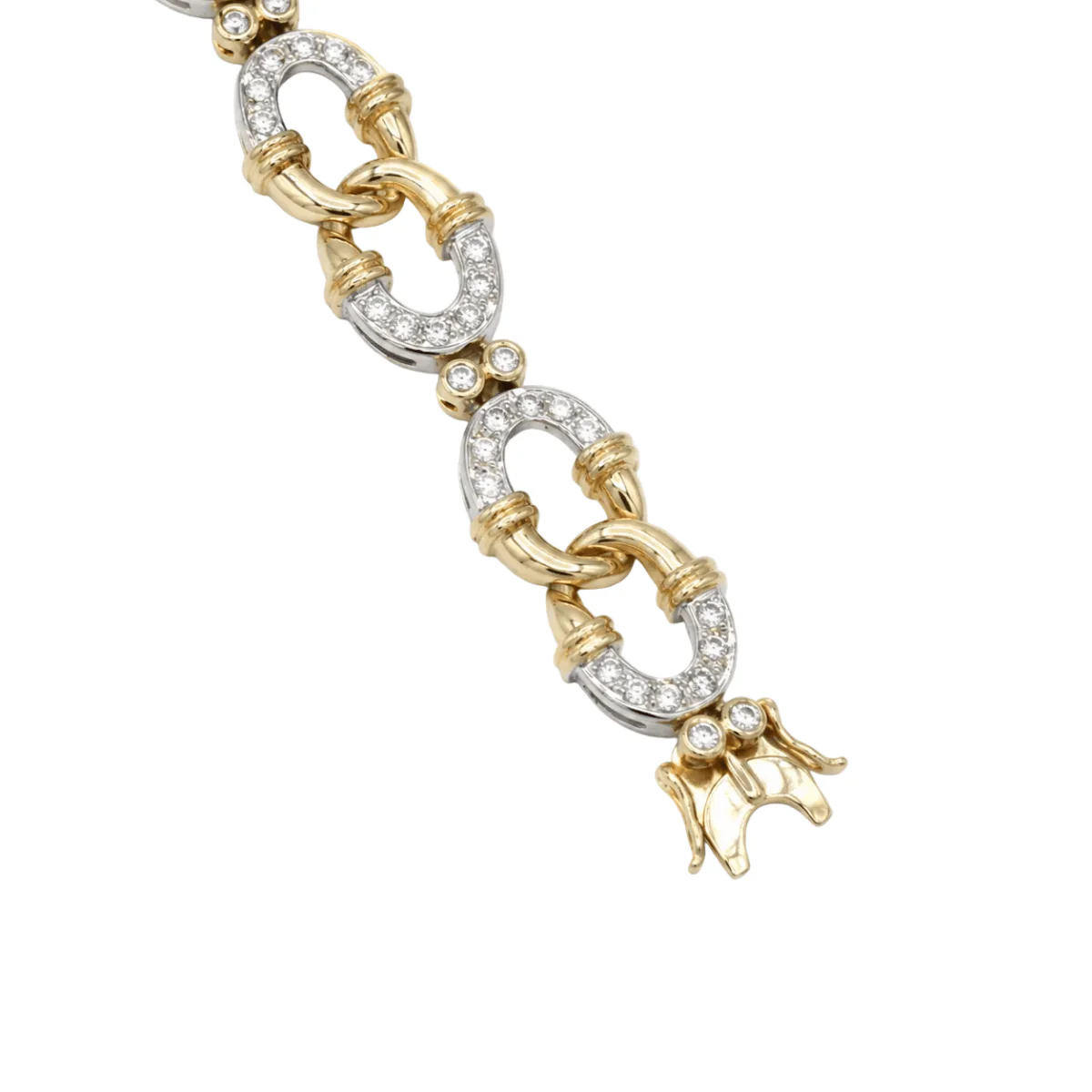 Bracelet Maille en or blanc, or jaune et diamants - Image 5