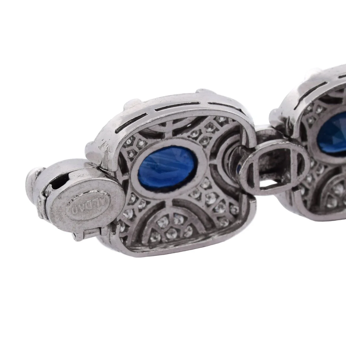 Bracelet Maille en or blanc, saphirs et diamants - Image 3