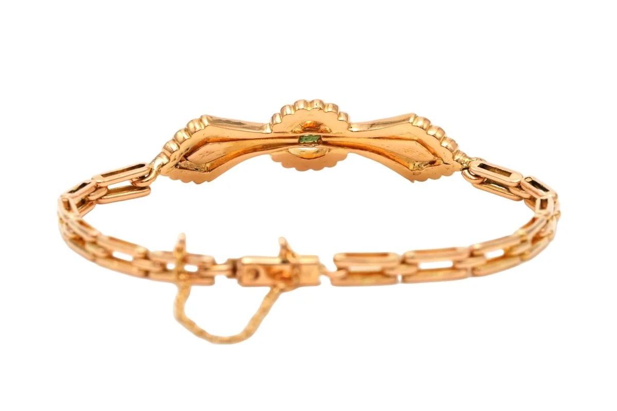 Bracelet Maille en or jaune et émeraudes - Image 4