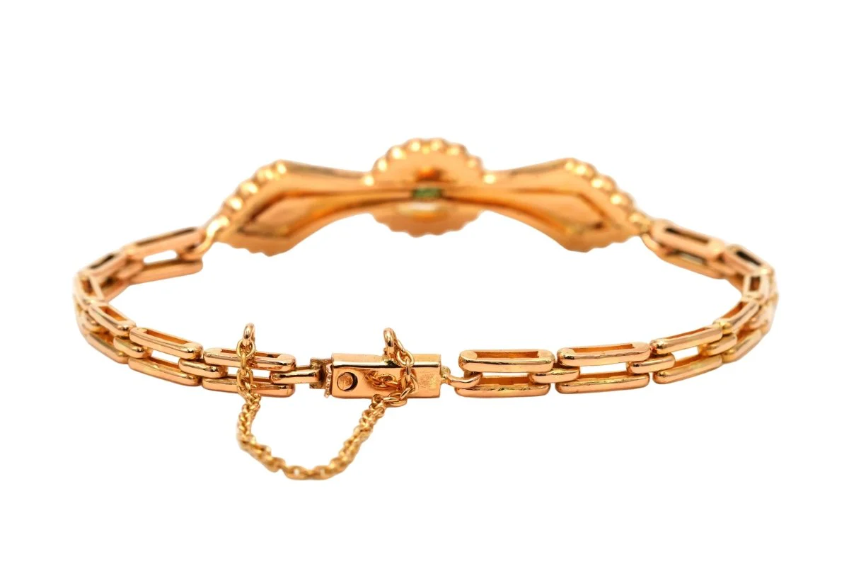 Bracelet Maille en or jaune et émeraudes - Image 5