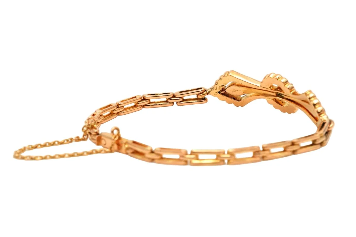 Bracelet Maille en or jaune et émeraudes - Image 6