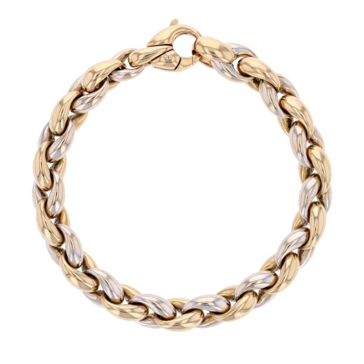 Bracelet Maille en or jaune et or blanc
