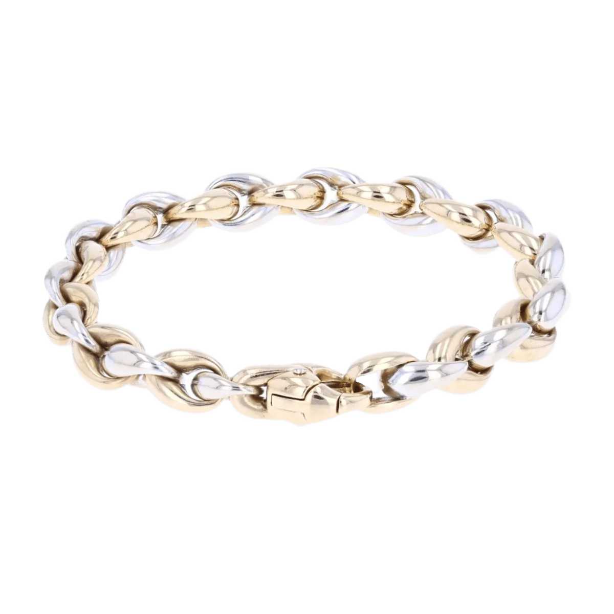 Bracelet Maille en or jaune et or blanc - Image 3