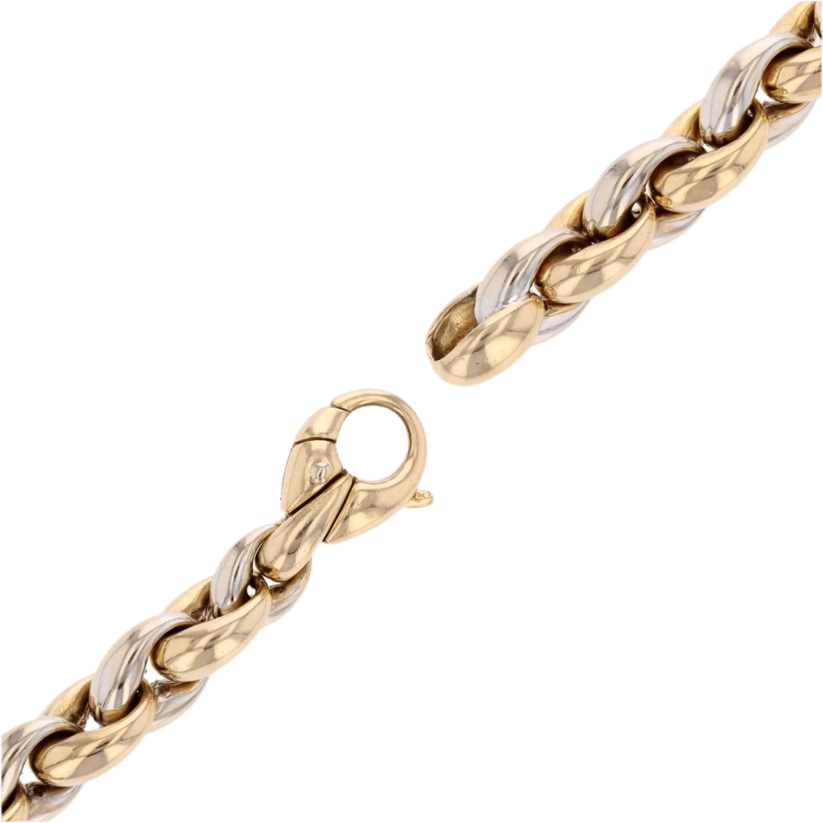 Bracelet Maille en or jaune et or blanc - Image 4