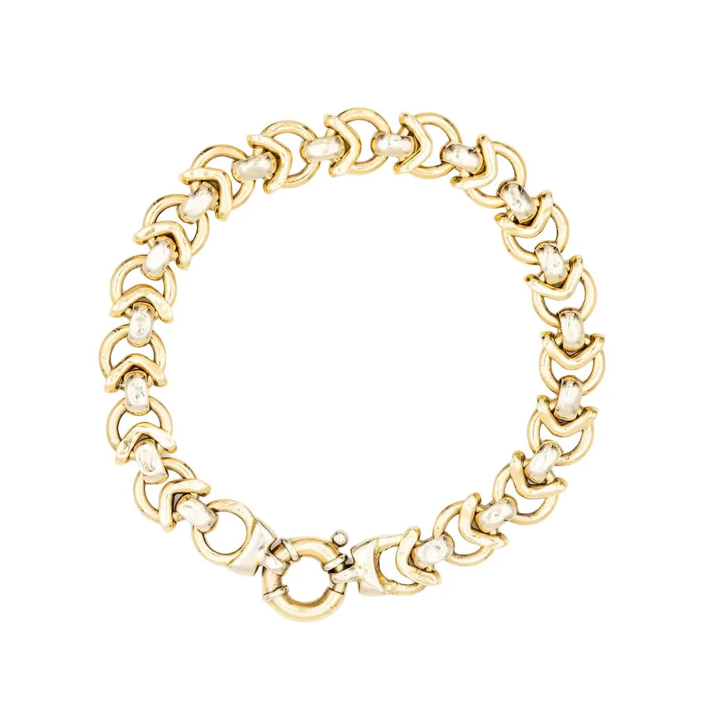 Bracelet Maille en or jaune et or gris